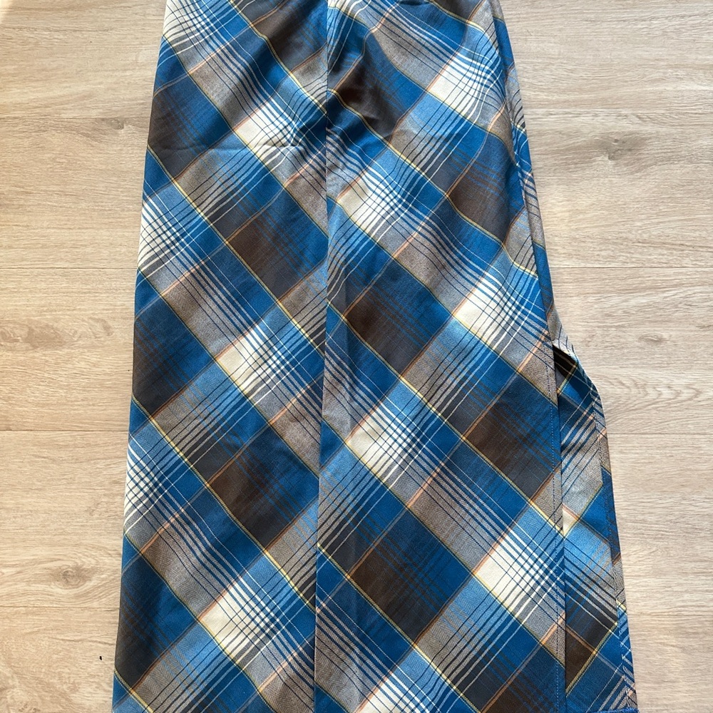 Urban Outfitters Blue and Brown Plaid Pants